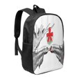 thumbnail image 1 of Goofa Moose Kissing Under Mistletoe Pattern 17in Student Backpack - School, Travel, Work Bookbag -Laptop Backpack,Water Resistant College School Computer Bag, 1 of 6