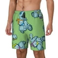 thumbnail image 1 of Goofa Motorcycle Riding Dinosaur Printed Men's Swim Trunks Board Shorts Quick Dry Mens Swimming Trunks with Compression Liner,Breathable Fit Hawaii Beach Shorts-3X-Large, 1 of 9