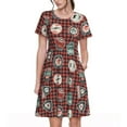 thumbnail image 1 of Goofa Mountain Adventure Badges Pattern Women Summer Short Sleeve Midi Dress with Pockets Casual Aline Flowy Tshirt Dress Vocation Beach Sundress, 1 of 6