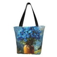 thumbnail image 1 of Goofa Mountain Blue Flowers Vase Pattern Tote Bags,Large Capacity Bag,Beach Tote with Zipper Closure, Large Capacity and Foam Padding, 1 of 6