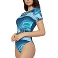 thumbnail image 1 of Goofa Mountain Cottage In Snow Printed Women Rash Guard Short Sleeve,Tummy control Swimsuit Surfing Swimsuit Bathing Suit One Piece Swimsuit UPF 50-Large, 1 of 9