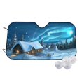 thumbnail image 1 of Goofa Mountain Cottage In Snow Printed Car Windshield Sunshade,Foldable Reflective Sun Visor,UV Protection Heat Blocker Sunshade,Car Cooling Accessory-Medium, 1 of 7