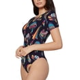 thumbnail image 1 of Goofa Mushroom Doodle Printed Women Rash Guard Short Sleeve,Tummy control Swimsuit Surfing Swimsuit Bathing Suit One Piece Swimsuit UPF 50-X-Large, 1 of 9