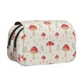 thumbnail image 1 of Goofa Mushroom Pattern Double Layer Pen Pencil Case, Protective Large Capacity Storage Organizer Pen Pouch, Office College Supplies for Teens Adults, 1 of 7