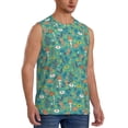 thumbnail image 1 of Goofa Mushrooms and Flowers Printed Men's Sleeveless T-Shirt - Athletic Gym Workout Tank Top for Men - Moisture-Wicking, UPF 30+ Quick-Dry Muscle Tee-X-Large, 1 of 8
