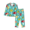 thumbnail image 1 of Goofa Mushrooms Printed Women’s 2 Piece Pajama Set Super,Pajamas Women's Long Sleeve Sleepwear Soft Button Down Loungewear Pjs Lounge Set Nightwear-XX-Large, 1 of 9