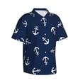 thumbnail image 1 of Goofa Nautical Themed Simple Anchors Hawaiian Shirt for Men, Unisex Summer Beach Casual Short Sleeve Button Down Shirts,Aloha Tropical Floral print shirt-Small, 1 of 9