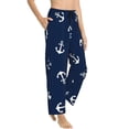 thumbnail image 1 of Goofa Nautical Themed Simple Anchors Printed Soft Pajama Pants for Women, Wide Leg Comfy Casual Lounge Yoga Pants-Small, 1 of 9