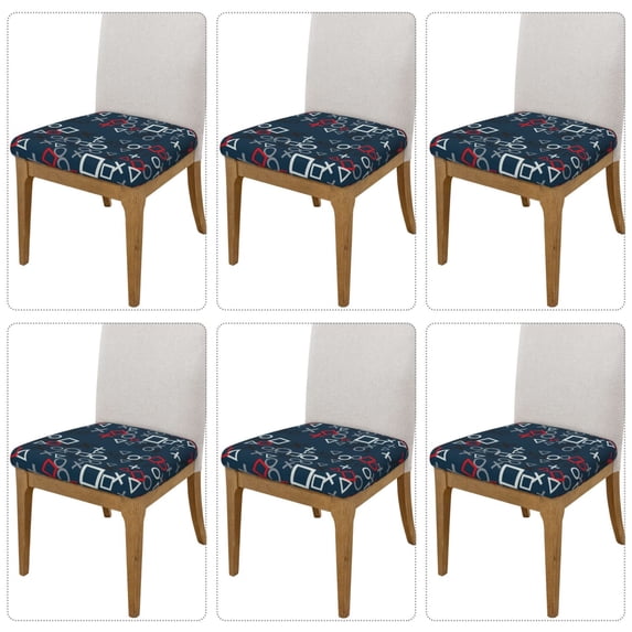 Goofa Navy Blue Geometric Printed Couch Cushion Covers,Soft and Durable Throw Pillow Case , Floral Sofa Magic Sofa Stretch Cushion Couch Covers Washable