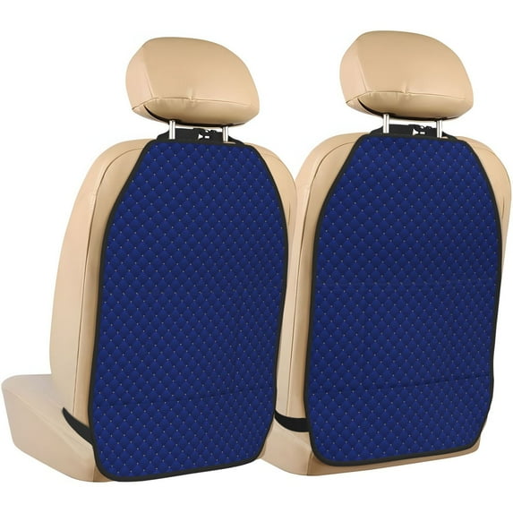 Goofa Navy Blue Pattern Car Back Seat Protector for Kids (2 Pack) ,Anti-kick Storage Mat for Car Seats,Shields from Footprints