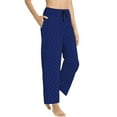 thumbnail image 1 of Goofa Navy Blue Printed Soft Pajama Pants for Women, Wide Leg Comfy Casual Lounge Yoga Pants-XX-Large, 1 of 9