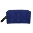 thumbnail image 1 of Goofa Navy Blue Printed Toiletry Bag with Handle,Large Capacity Travel Makeup Cosmetic Bag for Women, Carry on Airport Airline Compliant Bag, 1 of 9
