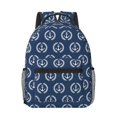thumbnail image 1 of Goofa Navy Nautical Pattern Comfortable Student Backpack - Ergonomic Design, Durable, Water-Resistant, Multi-Compartment,Travel, and Outdoor Activities, 1 of 5