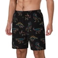 thumbnail image 1 of Goofa Neon Dinosaur Printed Men's Swim Trunks Board Shorts Quick Dry Mens Swimming Trunks with Compression Liner,Breathable Fit Hawaii Beach Shorts-3X-Large, 1 of 9
