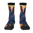 thumbnail image 1 of Goofa Neon Rabbit In Archway Printed Men's Crew Socks, Soft Durable Breathable Moisture-Wicking with Odor Control Cotton socks, 1 of 9