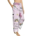 thumbnail image 1 of Goofa No Drama Llama Printed Soft Pajama Pants for Women, Wide Leg Comfy Casual Lounge Yoga Pants-Medium, 1 of 9