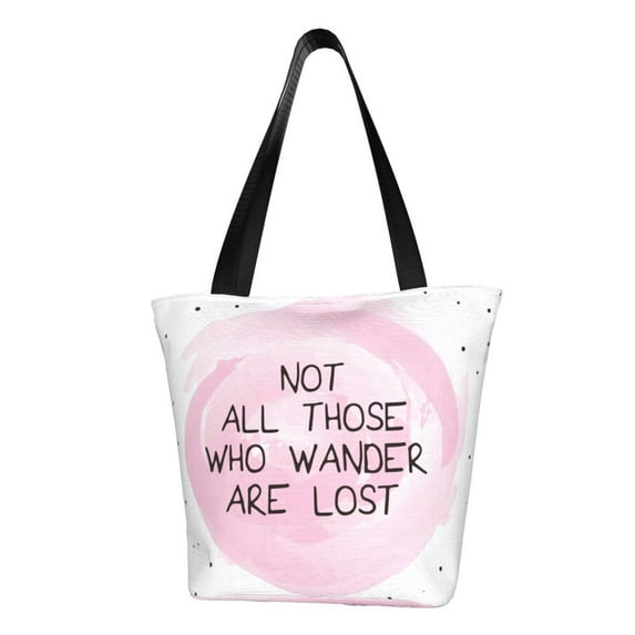 Goofa Not All Those Who Wander Are Lost Pattern Tote Bags,Large Capacity Bag,Beach Tote with Zipper Closure, Large Capacity and Foam Padding