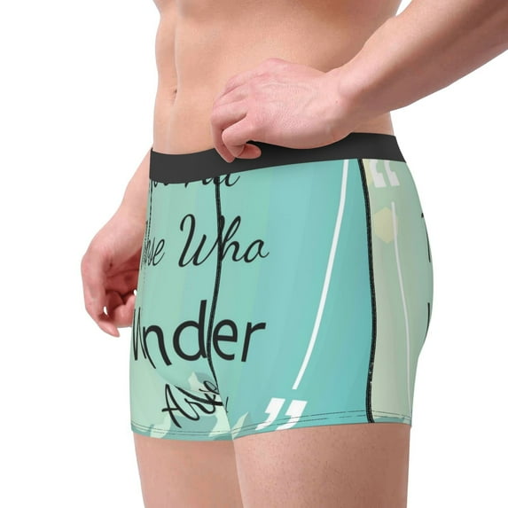Goofa Not All Those Who Wander Are Lost1 Printed Men's Boxer Briefs Underwear, Moisture-Wicking Underwear, Trunk,Soft and Breathable Cotton Underwear-Medium