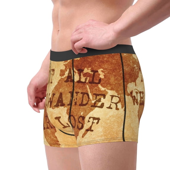 Goofa Not All Those Who Wander Are Lost2 Printed Men's Boxer Briefs Underwear, Moisture-Wicking Underwear, Trunk,Soft and Breathable Cotton Underwear-XX-Large