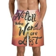 thumbnail image 1 of Goofa Not All Who Wander Are Lost Printed Mens Swim Trunks Summer Quick Dry Short Beach Swimwear Bathing Suits-X-Large, 1 of 9