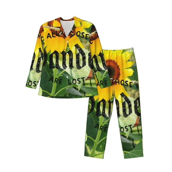 Goofa Not All Who Wander Are Lost for 2-piece Loungewear Set Men’s Sleepwear Set Soft PJs Cozy loungewear Comfy Sleep Set Winter Pajamas-XX-Large