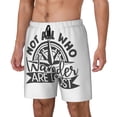thumbnail image 1 of Goofa Not All Who Wander Are Lost2 Printed Men's Swim Trunks Board Shorts Quick Dry Mens Swimming Trunks with Compression Liner,Breathable Fit Hawaii Beach Shorts-Small, 1 of 9