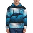 thumbnail image 1 of Goofa Ocean Dolphin Fish School for Men's Hooded Sweatshirt - Lightweight Pullover Hoodie with Kangaroo Pocket, Perfect for Everyday Wear-X-Large, 1 of 7