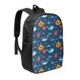 thumbnail image 1 of Goofa Ocean Floor Animals Pattern 17in Student Backpack - School, Travel, Work Bookbag -Laptop Backpack,Water Resistant College School Computer Bag, 1 of 6