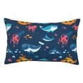 thumbnail image 1 of Goofa Ocean Floor Animals Print Plush Throw Pillow Case, Soft Velvet with Hidden Zipper, Decorative Cushion Cover for Sofa, Bed, Car, and Home Décor-16"x24", 1 of 6