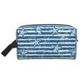 thumbnail image 1 of Goofa Ocean on Striped Printed Toiletry Bag with Handle,Large Capacity Travel Makeup Cosmetic Bag for Women, Carry on Airport Airline Compliant Bag, 1 of 9