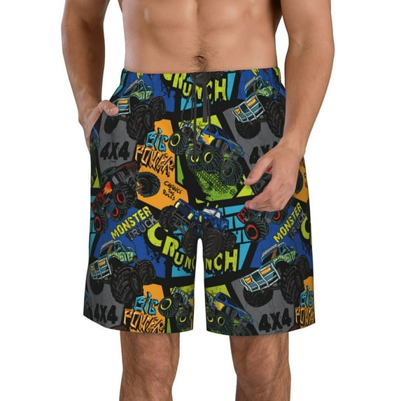 Goofa Off-Road Vehicle Printed Mens Swim Trunks Summer Quick Dry Short Beach Swimwear Bathing Suits-