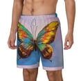 thumbnail image 1 of Goofa Oil Painting Beautiful Butterfly Printed Men's Swim Trunks Board Shorts Quick Dry Mens Swimming Trunks with Compression Liner,Breathable Fit Hawaii Beach Shorts-Small, 1 of 9