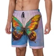 thumbnail image 1 of Goofa Oil Painting Beautiful Butterfly Printed Men's Swim Trunks Board Shorts Quick Dry Mens Swimming Trunks with Compression Liner,Breathable Fit Hawaii Beach Shorts-, 1 of 9