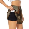 thumbnail image 1 of Goofa Oil Painting Chicken And Duck Printed Women 2 in 1 Running Shorts,Quick Dry Athletic Workout Shorts,High Waisted Athletic Shorts with Liner Pockets-Small, 1 of 9