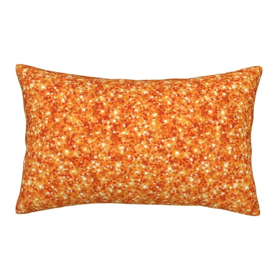 Goofa Orange Glitter Pattern Pillow Case – Plush & Soft Cushion Cover, Hypoallergenic Throw Pillow Case for Comfortable Sleep with Envelope Closure-14"x20"