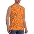 thumbnail image 1 of Goofa Orange Glitter Printed Men's Sleeveless T-Shirt - Athletic Gym Workout Tank Top for Men - Moisture-Wicking, UPF 30+ Quick-Dry Muscle Tee-XX-Large, 1 of 8