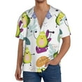 thumbnail image 1 of Goofa Orange Green Avocado Printed Men's Casual Short-sleeved Shirt,Lightweight Breathable Button-down,Summer Casual men's top,Versatile Fashion shirt-3X-Large, 1 of 7