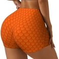 thumbnail image 1 of Goofa Orange Scales Printed Workout Shorts Women Seamless Scrunch Butt Lifting High Waisted Gym Booty Shorts Elastic Workout Shorts-Medium, 1 of 8