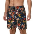 thumbnail image 1 of Goofa Orchids Flowers Printed Men's Swim Trunks Board Shorts Quick Dry Mens Swimming Trunks with Compression Liner,Breathable Fit Hawaii Beach Shorts-Medium, 1 of 9