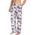thumbnail image 1 of Goofa Orchids Flowers Printed Soft Pajama Pants for Men, Wide Leg Comfy Casual Lounge Yoga Pants-X-Large, 1 of 9