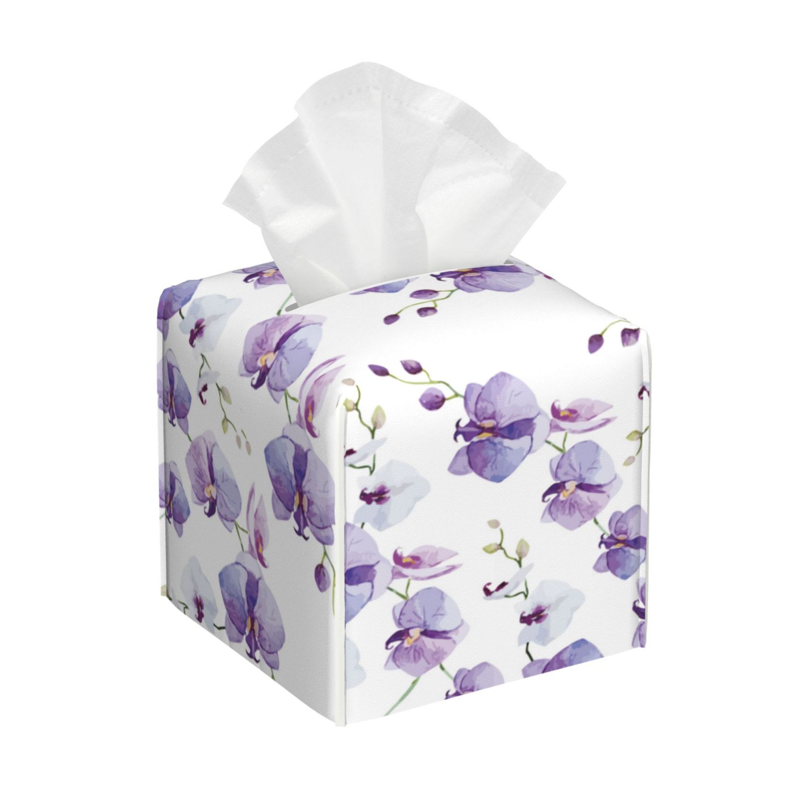Goofa Orchids Flowers Tissue Box Cover PVC Leather Tissue Holder Square ...