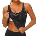 thumbnail image 1 of Goofa Ornate Dark Skull Book Printed Sports Bras for Women, High Impact Running Bra Workout Crop Tank Tops Longline Sports Bra Push up-X-Large, 1 of 9