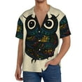 thumbnail image 1 of Goofa Owl with Mandala Printed Men's Casual Short-sleeved Shirt,Lightweight Breathable Button-down,Summer Casual men's top,Versatile Fashion shirt-, 1 of 7