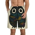 Goofa Owl with Mandala Printed Mens Swim Trunks Summer Quick Dry Short
