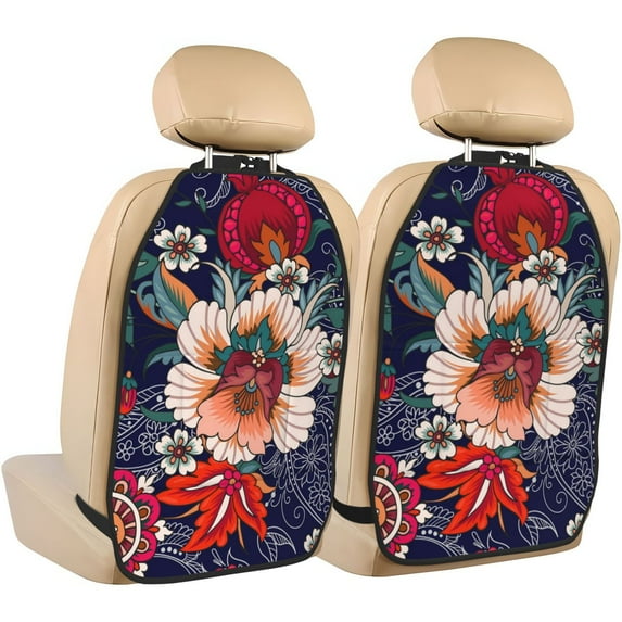 Goofa Paisley2 Pattern Car Back Seat Protector for Kids (2 Pack) ,Anti-kick Storage Mat for Car Seats,Shields from Footprints
