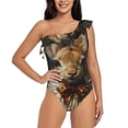 thumbnail image 1 of Goofa Palatial Style Flower Rabbit Pattern Women's One Piece Swimsuits Tummy Control Bathing Suits Asymmetric One Shoulder Swimwear-Large, 1 of 6