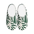 thumbnail image 1 of Goofa Palm Branch With Leaves Print Womens Mens Cotton Lightweight House Slippers , Washable Home Slippers,Indoor Comfy Bedroom Cozy Slippers-44/45, 1 of 7