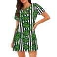 thumbnail image 1 of Goofa Palm Greenery Print Women’s Cotton Nightdress – Short-Sleeved Sleep Dress, Casual Loose-Fit Lounge Wear, Comfortable and Stylish Sleepwear for Women, 1 of 6