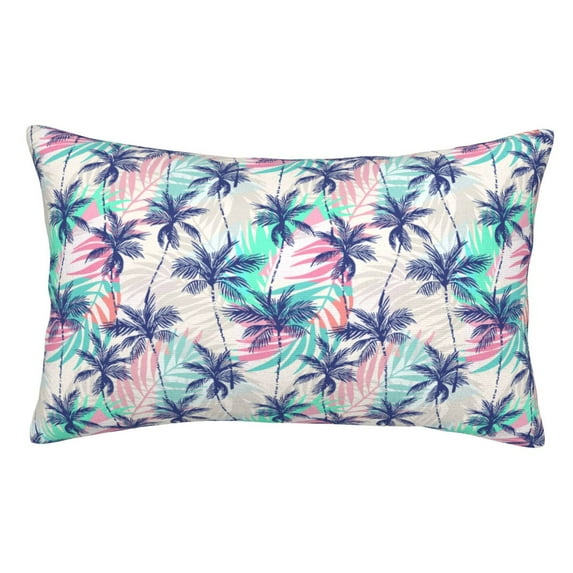 Goofa Palm Leaves Print Plush Throw Pillow Case, Soft Velvet with Hidden Zipper, Decorative Cushion Cover for Sofa, Bed, Car, and Home Décor-16"x24"