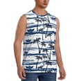 thumbnail image 1 of Goofa Palm Tree Printed Men's Sleeveless T-Shirt - Athletic Gym Workout Tank Top for Men - Moisture-Wicking, UPF 30+ Quick-Dry Muscle Tee-XX-Large, 1 of 8